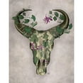 thumbnail image 3 of Fab Funky 12x14 Black Modern Framed Museum Art Print Titled - Cow Skull and Passion Flowers, 3 of 5