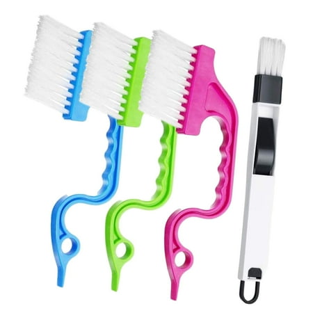 

Car Cleaning Kit Brush 4 Piece Handheld Window Slot Cleaning Brush Kit For Window Kitchen Cleaning Tool Kit