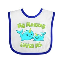 Inktastic My Mommy Loves Me Cute Narwhal Boys or Girls Baby Bib