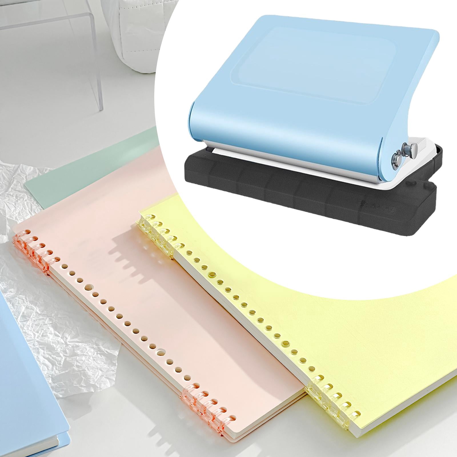 S SERENABLE s Punch Paper Punch Effortless Punching, Heavy Duty, Reusable Paper Puncher Mini Paper Punch for Binder Crafting Office Blue