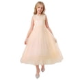 thumbnail image 2 of CPNG Girls' Sleeveless Lace & Tulle Flower Girl Dress – Pearl-Accented Bodice, Ruffled Ball Gown Skirt for Weddings, First Communions & Special Occasions, 2 of 9