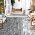 thumbnail image 2 of Hasoo 5' x 8' Gray/White Outdoor Rug for Patio Decor Waterproof Plastic Straw Modern Geometric Carpet PP Tube Woven Portable Camping Mat for Picnic Balcony, 2 of 6