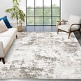 thumbnail image 3 of Ultra Soft Modern Abstract Area Rug 5x7 Ft - Faux Wool Low Pile Carpet - Machine Washable Non Slip Floor Rug - Spot Resistant for Living Room Bedroom Office - Easy Clean Durable Design - Beige, 3 of 7