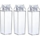 thumbnail image 1 of 3 Pack Milk Carton Water Bottle Clear Square Milk Bottles Plastic Leak Proof Cup, 1 of 5