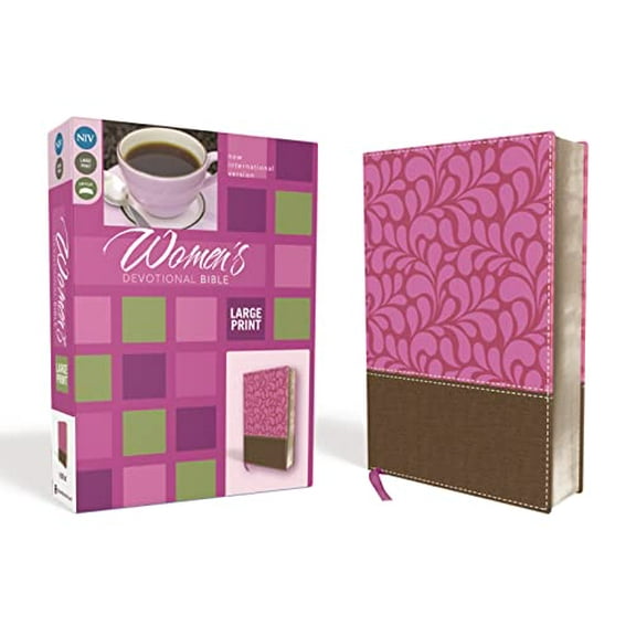 Pre-Owned NIV, Women's Devotional Bible, Large Print, Imitation Leather, Brown/Pink (Unknown) 0310446848 9780310446842