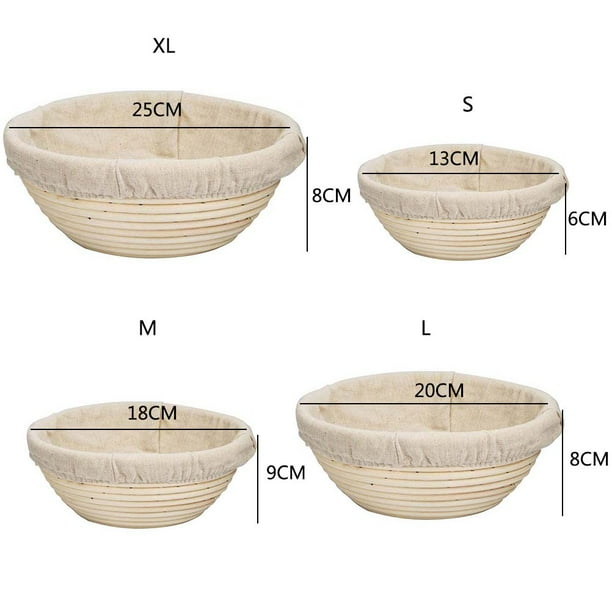 Cesta de ratán para leudar pan Cesta de pan natural para fermentar Cuenco para masa madre de cocina