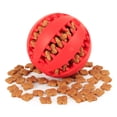 thumbnail image 2 of Dog Treat Dispenser Toys Interactive 2 Inch Red Rubber Dog Slow Feeder Puzzle Toys Dog Ball for Small Dogs for Teeth 1 Pack, 2 of 3