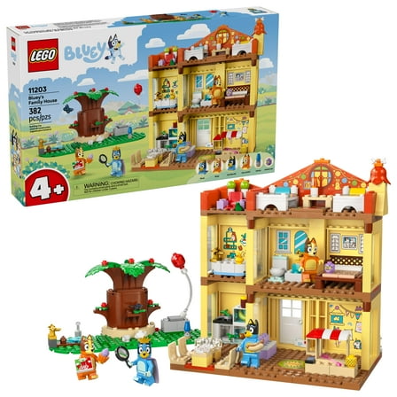 LEGO Bluey: Bluey’s Family House - Toddler Toy for 4 Year Old Boys and Girls - House Playset Includes Bluey and 5 Popular Characters - Great Birthday Gift Idea for Preschoolers - 11203