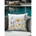 thumbnail image 4 of Outdoor Pillows Waterproof, Yellow Spring Floral Bedding Throw Pillows with Insert for Couch Sofa Bed, Summer Flowers Botanical 16x16 Inch Pillowcases Decorative Camping Patio Pillow Set of 1, 4 of 8