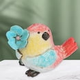 thumbnail image 4 of Trayknick Handicraft Bird Statue Artistic Resin Micro Landscape Miniature Bird Holding Flower for Desktop Red, 4 of 13