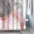 thumbnail image 3 of Baocicoo Gold Pink Grey Marble Shower Curtain for Bathroom Modern Luxury Bohemia Shower Curtain for Girls Dormitory Hostel Bathtub Decor Waterproof Fabric Shower Curtain with Hooks 72x72 Inches, 3 of 6