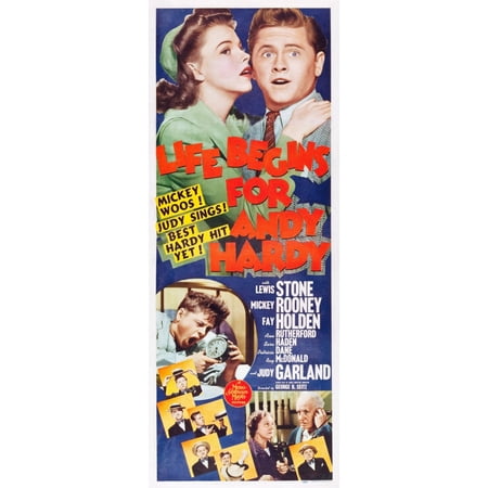 Life Begins For Andy Hardy Top Judy Garland Mickey Rooney 1941 Movie Poster