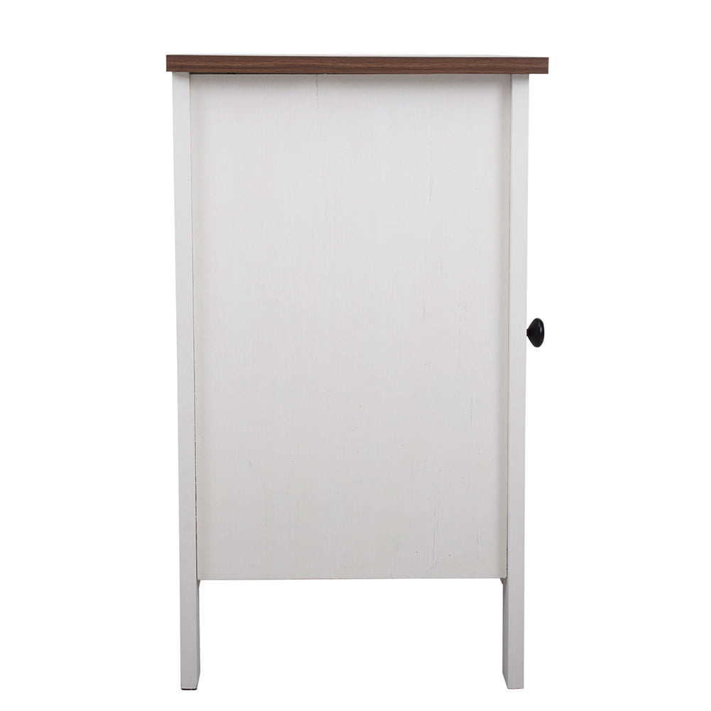 Kadyn Nightstand Side End Table with Barn Door Cabinet for Living Room, Farmhouse End Table Accent Table for Sofa Couch, White&Walnut Kadyn Nightstand Side End Table with Barn Door Cabinet for Living Room, Farmhouse End Table Accent Table for Sofa Couch, White&Walnut