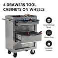 thumbnail image 6 of 4 Drawer Rolling Metal Tool Cart on Wheels, 20'' Multifunctional Mobile Metal Tool Chest with Ball Bearing Drawer Slides, Drawers Trolley Organizer Tool Storage Box for Repair Shop, Warehouse, Garage, 6 of 9