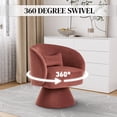 thumbnail image 6 of Wiilayok Swivel Barrel Chair Set of 2, Velvet Upholstered Accent Armchairs Comfy 360° Swivel Lounge Sofa Armchair for Reading Living Room Bedroom Nursery,Pink, 6 of 8