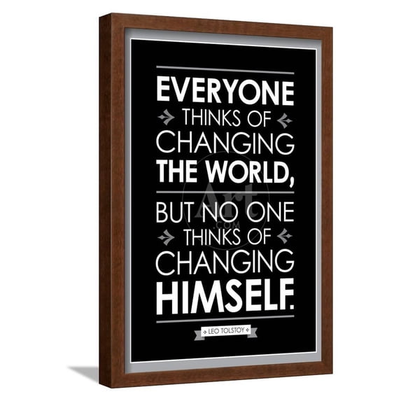 Leo Tolstoy Changing The World Quote, Framed Art Print Wall Art Sold by Art.Com