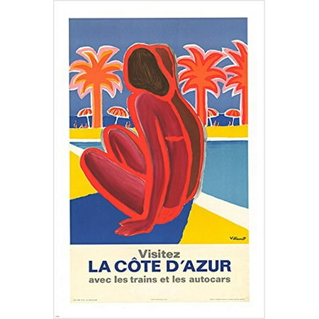 French Ad Poster - Visit The Ivory Coast French Vintage Ad Poster Modern Design Exquisite 24X36
