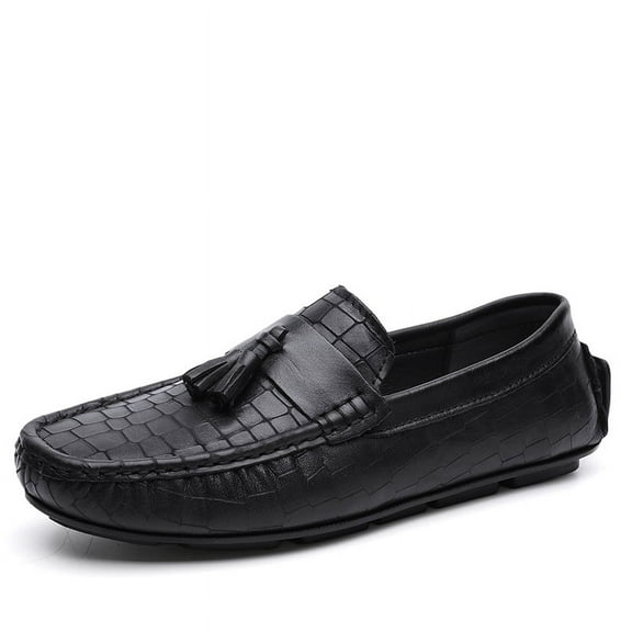 Men's Casual Loafers Slip On Leather Shoes Male Lightweight Driving Shoes Moccasins Classic Penny Loafer Flats Boat Shoes Outdoor Walking Shoes