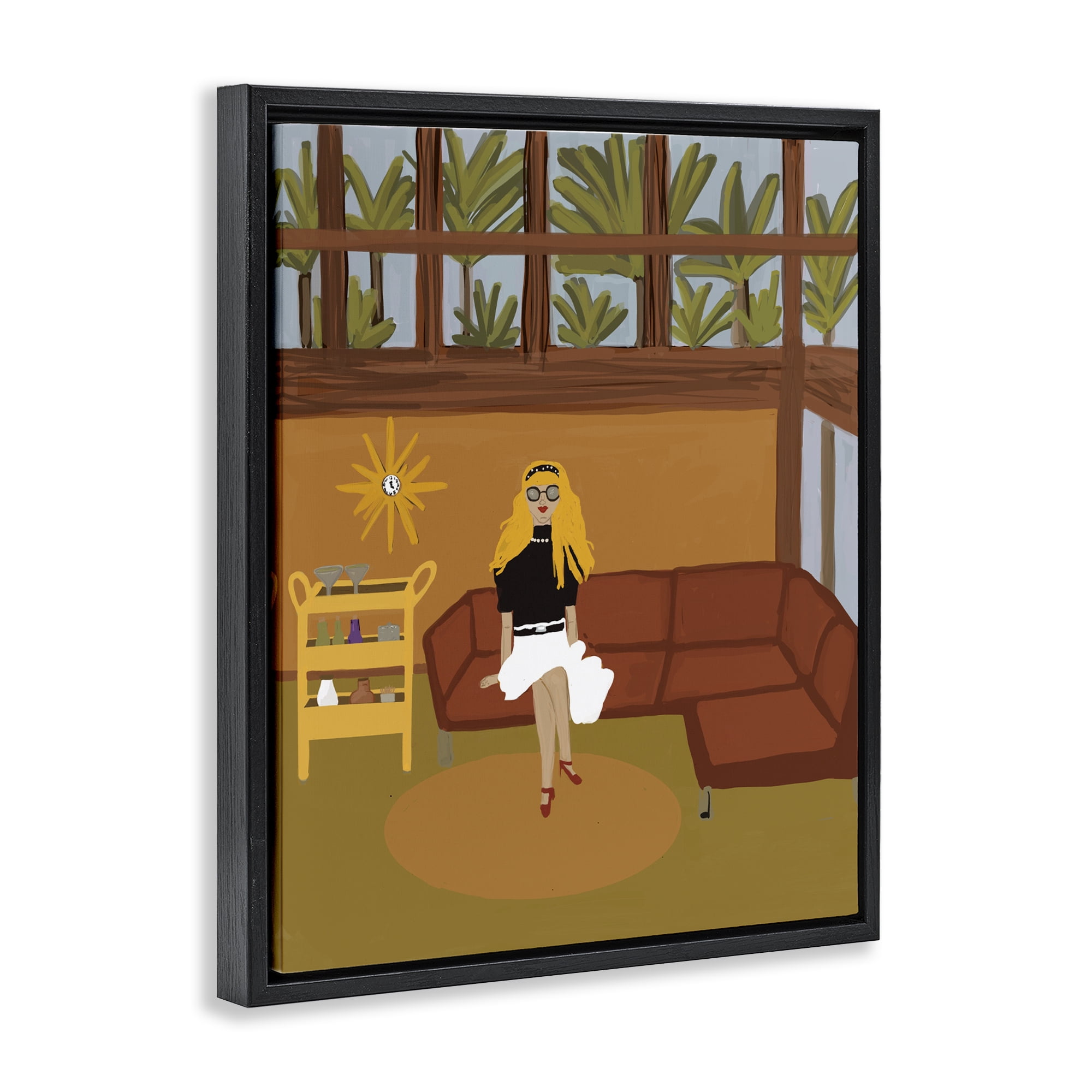 Stupell Industries Living The Girl Life Black Framed Floater Canvas Wall Art, design by Kristal Clifford