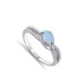 thumbnail image 4 of CHOOSE YOUR COLOR White Simulated Opal Clear CZ Promise Ring .925 Sterling Silver Band Female Size 4, 4 of 4