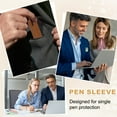 thumbnail image 7 of Uxcell 6 Inch Pen Sleeve, 8 Pcs PU Leather Protective Cover Holder for Office Ballpoint Pencils, Black, 7 of 7