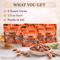 thumbnail image 2 of AviNuts Honey Roasted Almonds, 6 Pack (2.5 oz Each), Sweet Crunchy Almond Snack, Individually Sealed Pouches, 2 of 6