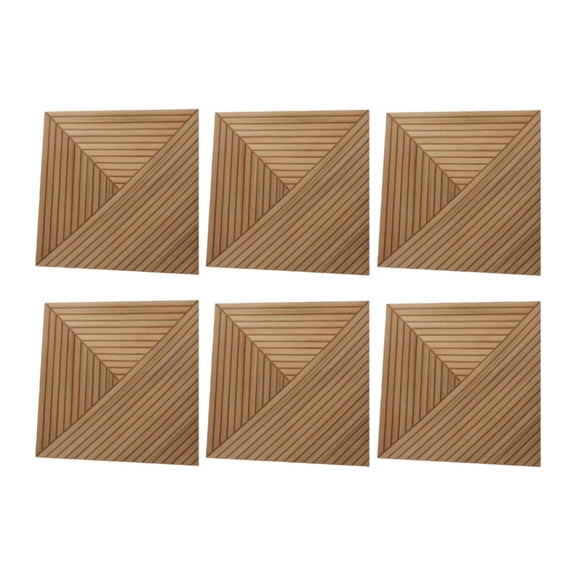 Lazsy 6 Pieces Acoustic Wall Panels Sound Absorbing Panels 30x30x0.9cm Decorative Wood