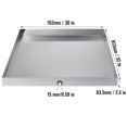 thumbnail image 5 of 32x30x2.5"Washing Machine Pan 18 GA Thickness 304 Stainless Steel Heavy Duty Compact Washer Drip Tray with Drain Hole&Hose Adapter, 5 of 9