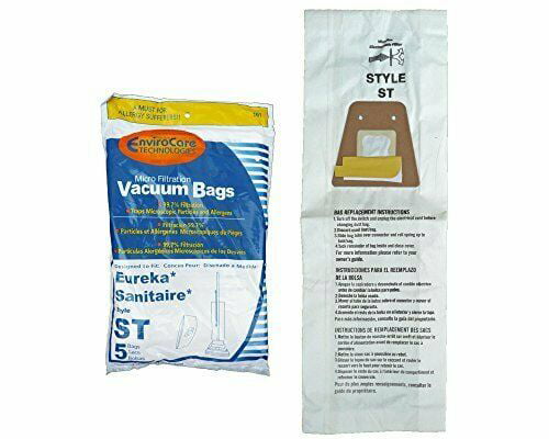5 Style ST Vacuum Cleaner Bags Sanitaire Eureka 63213A Tank Home Cleaning System 