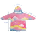 thumbnail image 7 of Colorful Cloud Star Pattern Blanket Hoodies for Kids 6-13YR Oversize Wearable Blanket Hoodies for Boys Girls Teens, 7 of 7