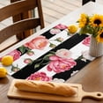 thumbnail image 3 of Placemats Set of 4, Pink Peony Rose Place Mats Floral Black Stripes Tablemats Washable Placemat Table Decoration for Kitchen Table Dinner Party Home Decor Indoor Outdoor 13x19 Inch, 3 of 9
