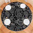 thumbnail image 2 of Elastic Band Round Tablecloth Bohemian Floral, Stretch Cover for 38-42 Inch Tables, Durable for Party Event Garden Use, 2 of 7