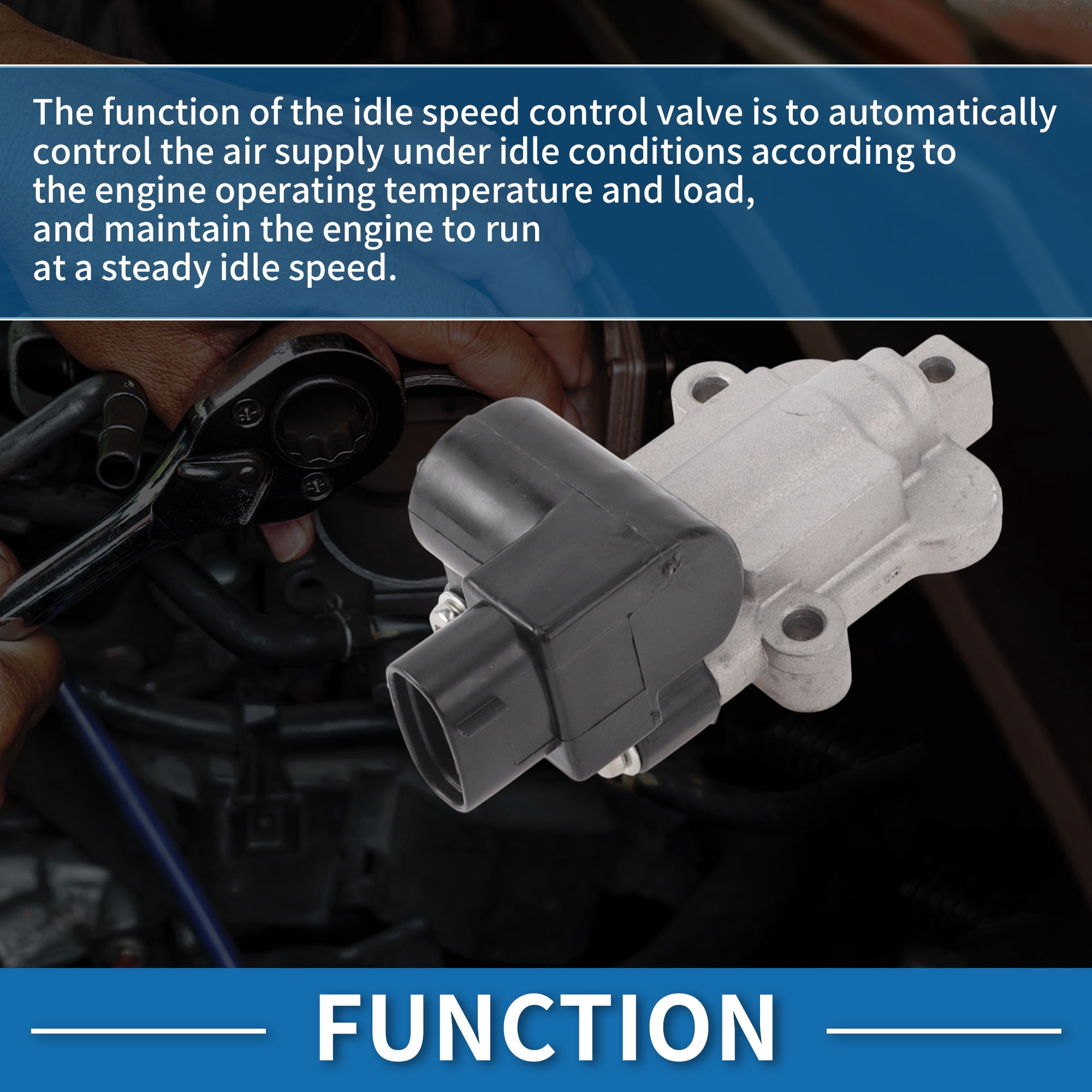 Unique Bargains Car Idle Air Control Valve for Toyota Camry 2002-2006 No.2227028020 IACV Idle Motor Idle Air Control Valve