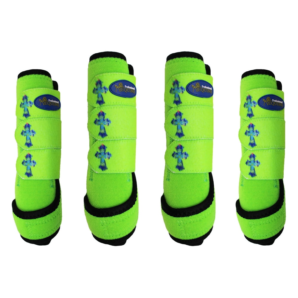 Horse Sports Medicine Splint Bell Boots Lime Green4178