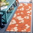 thumbnail image 2 of SAFAVIEH Courtyard Connie Floral Indoor/Outdoor Runner Rug, Terra Natural/Brown, 2'3" x 6'7", 2 of 9