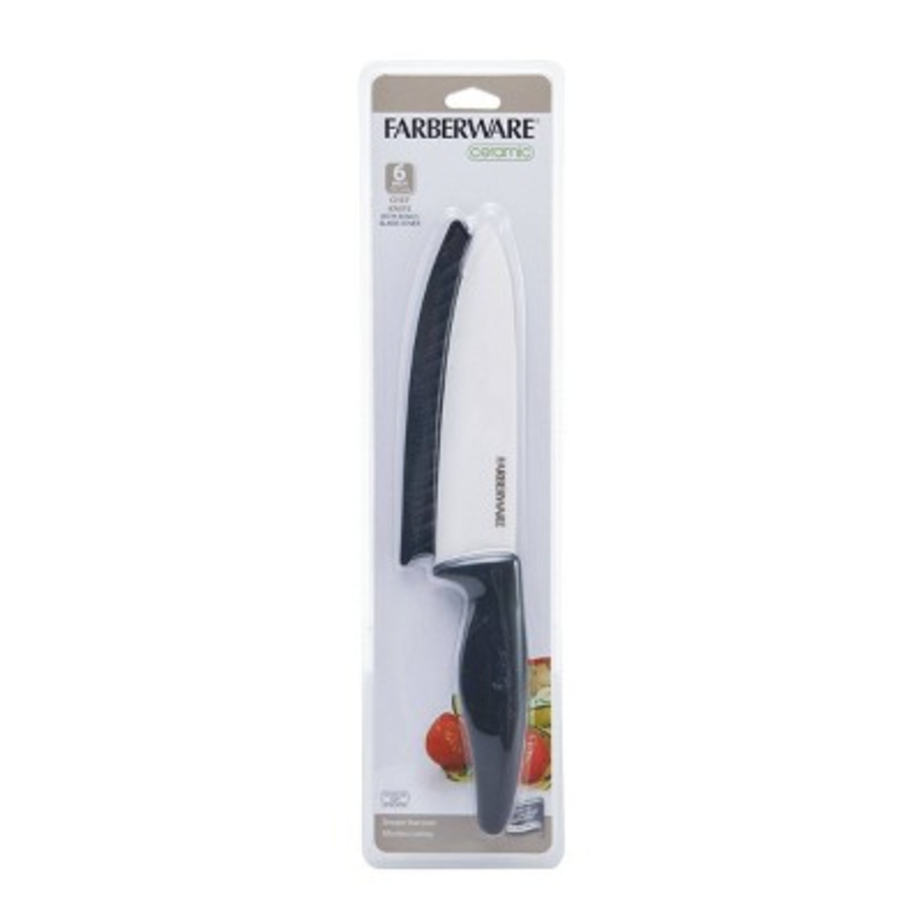 Farberware Ceramic Chef Knife with Custom-Fit Blade Cover, Razor-Sharp  Kitchen Knife with Ergonomic, Soft-Grip Handle, Dishwasher-Safe, 6-inch,  Aqua