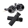 thumbnail image 2 of Anzio Left Right CNC 1" Handlebar Hand Grips + Switch Control, Push Button, Manual, Black, Compatible with 1996-2012 Harley Davidson, 2 of 4