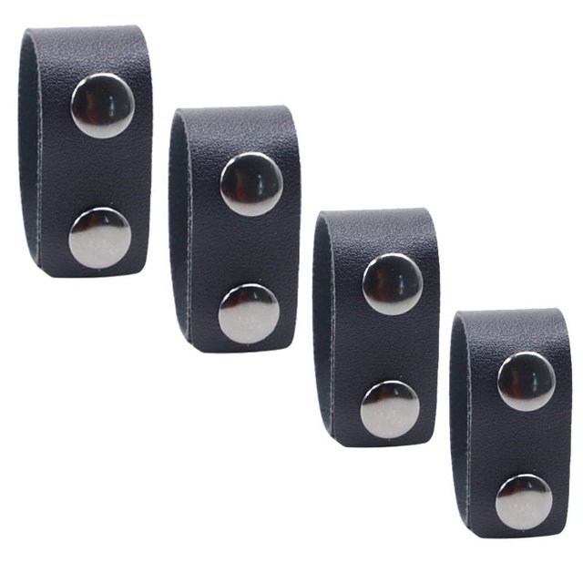 4 Uds. De cinturón de cuero PU y cinturón de doble presión, guardas de trabajo con bucle, aptos para cinturón de trabajo táctico de seguridad