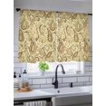 thumbnail image 5 of Sheer Curtains 54 Inch Length 2 Panels Set for Kitchen, Beige Brown Green Semi Sheer Curtains for Windows, Retro Botanical Abstract Art Voile Window Treatments Rod Pocket Curtain, 5 of 7