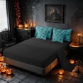 thumbnail image 5 of Homewish Spider Web King Bedding, Happy Halloween King Bed in a Bag, Teal Cyan, Black Reversible 7pcs, 5 of 7
