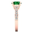 thumbnail image 3 of 2.3 ct Round Cut Simulated Emerald Solitaire with Accents Engagement Ring for Women in 18K Rose Gold, 3 of 5