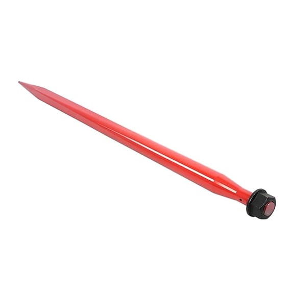 47" Hay Bale Spear Compatible with Kubota Bobcat Buckets Tractors Loaders, Square Bale Quick Attach Hay Spike Forks Steel Powder Coated 1PCS -Red