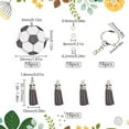 thumbnail image 2 of 1 caja de 64 llaveros deportivos de fútbol, ​​llaveros acrílicos de fútbol, ​​llaveros de equipo con parte trasera plana y borlas., 2 of 6
