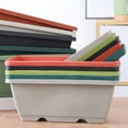 thumbnail image 7 of Bolincty Window Box Planter, Plastic Vegetable Flower Planters Boxes 17/19 Inches Rectangular Flower Pots with Saucers for Indoor Outdoor Garden, Patio, Home Decor, 7 of 7