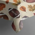 thumbnail image 6 of Footballs and Autumn Fall Leaves Pattern Rectangle Tablecloth 60"x102",Waterproof Polyester Rectangle Table Cloth, Wipeable Spillproof Polyester Tablecloth for Dining, Camping, Indoor and Outdoor, 6 of 6