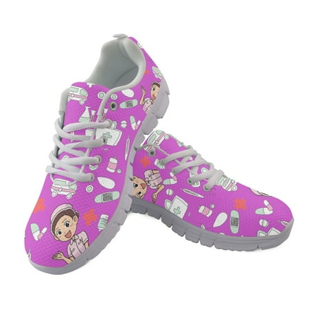 

Summer Lace Up Sport Jogging Running Shoes For Women Nurse Walk Casual Shoes Doctor Print Mesh Ladies Sneakers Womens Flats 2023