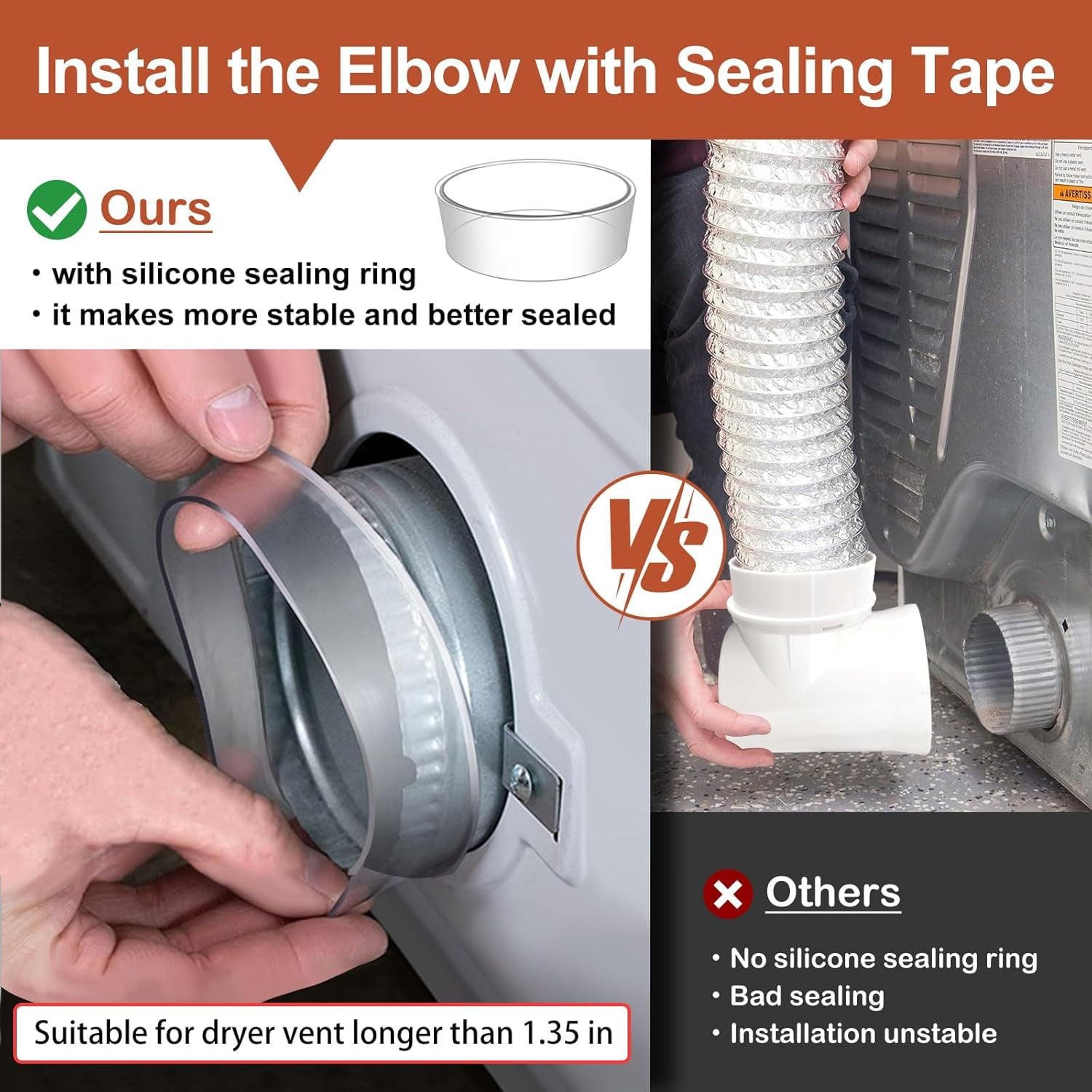 AmzDoer Dryer Vent Kit with Hose/Duct Connector/Wall Plate,4 Inch Dryer Vent Hose Connector Wall Ducting Kit for Bathroom Ventilation Fans Exhaust, Ceiling Washer Air Circulation