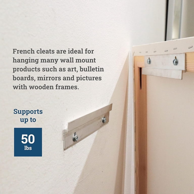 French Cleat Picture Hangers | 10 Pairs Aluminum Z Clips For Hanging Mirrors, Shelves & Art | Holds Up To 60 Lbs