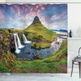thumbnail image 1 of Ambesonne Iceland Shower Curtain, Sunset on Kirkjufellsfoss, 69"Wx84"L, Multicolor, 1 of 3