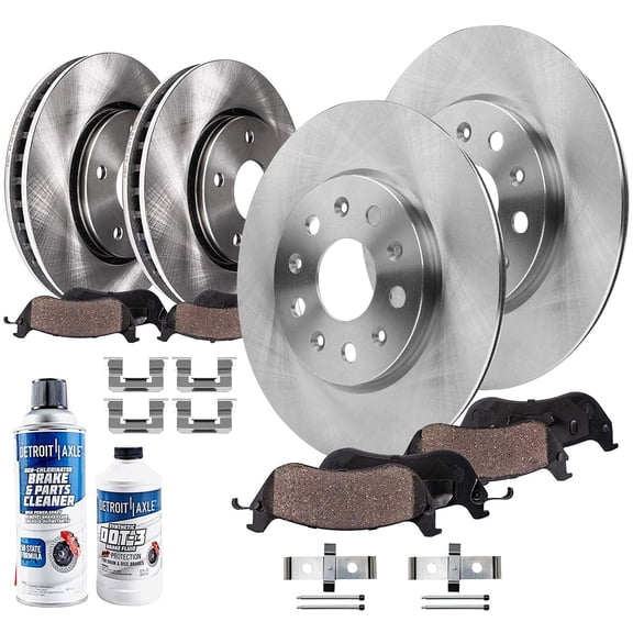 Detroit Axle - Brake Kit for 2015 2016 2017 2018 2019 Cadillac ATS Disc Brake Rotors Ceramic Brakes Pads : 12.64" inch Front and 12.40" inch Rear Rotors